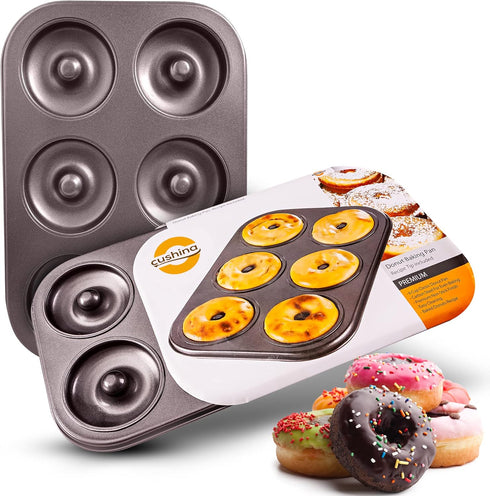 Donut Pan by Dohnuts - Premium 6 Cup Non-Stick Mini Doughnut and Bagel maker – for Healthier Homemade Baked Cakes...
