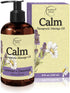 Calm Massage Oil with Lavender & Chamomile Essential Oils to Relax Sore Muscles - for Massage Therapy & Home use – with Coconut, Grapeseed & Jojob...