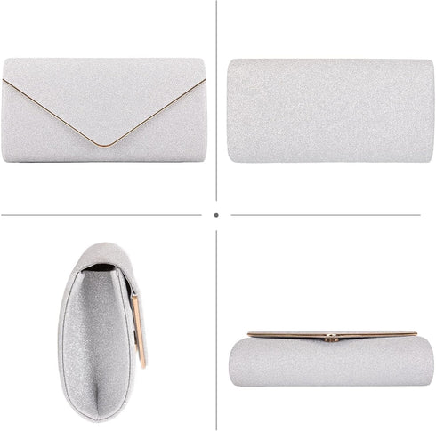 Larcenciel Clutch Purses for Women, Sparkling Envelope Evening Bag with Detachable Chain...