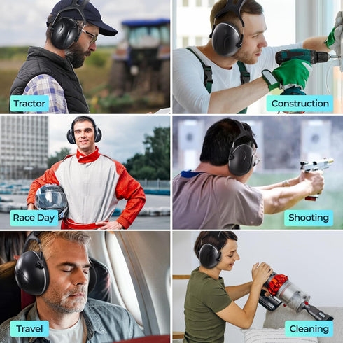 SNR 35dB Effective Noise Cancelling Ear Muffs,Ear Protection for Mowing,Adult Noise Cancelling Ear Muffs for Autism,Hearing Protection Ear Muffs f...
