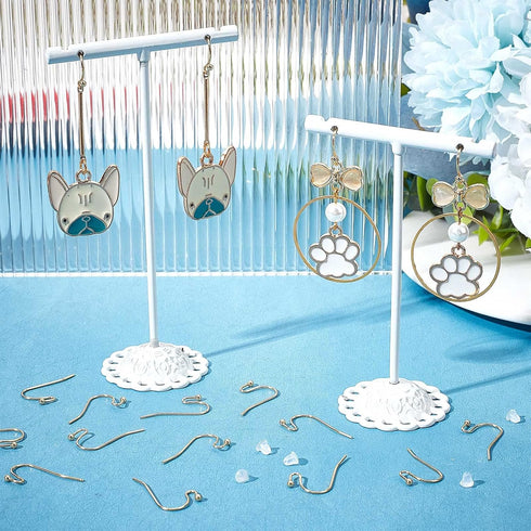 Beebeecraft 1 Box 200Pcs French Earring Hooks 18K Gold Plated Fish Hook Ear Wires Kit with Plastic Ear Nuts for DIY Women Earring Jewelry Making...