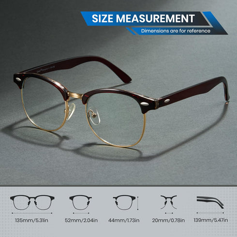 Cyxus Blue Light Glasses Men Retro Semi Rimless Clear Blue Light Glasses for Computer Eye Strain Gaming Glasses Anti Harmful Blue Light for Men Wo...