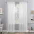 No. 918 Genevieve 2-pack 2-pack Linen Weave Sheer Semi-Sheer Grommet Curtain Panel Pair, 50" x 84", White...