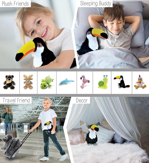 DolliBu Toucan Plush - Super Soft Toucan Stuffed Animal, Cute Tropical Rainforest Animals Figures Bird Plush Toy for Boys and Girls, Adorable Touc...