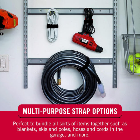 VELCRO Brand VEL-30794-AMS Elastic Cinch Straps with Buckle | 6pc Variety Pack 8"-15"-30"| Stretchable to Snugly Fasten Power Cords, Lumber, Bicyc...