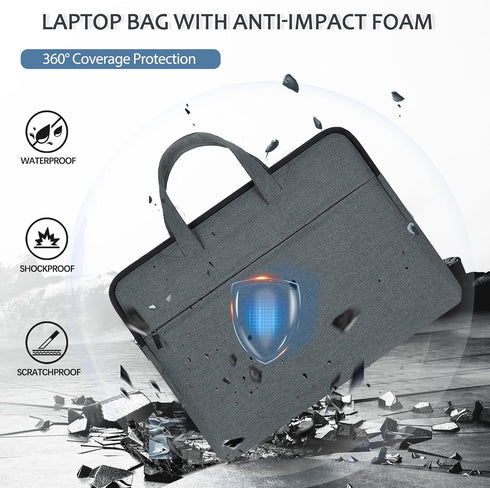 Laptop Bag, 15.6in Laptop Case, Waterproof Laptop Briefcase, Shockproof Laptop Sleeve with Handle for Laptop Document File Notary, Computer Bag Co...