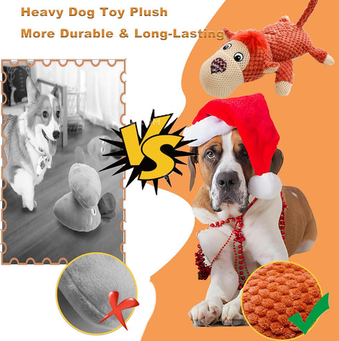 Dog Toy, Monkey Plush, Durable Chew Toy for Puppy, Medium, Large, Aggressive Chewers, Teething Relief, Interactive Sound, Lightweight...