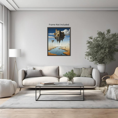 Posterizer 1 pcs-strange clouds blossoming into a building-Abstract & Modern Art-Fantasy & Fiction Art-Gift for Art Lovers-Decor for Home & Office...