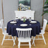 FOLINS&HOME Navy Blue Round Tablecloth 48 Inch Waterproof Heavy Duty Wrinkle Free Polyester Fabric Table Cloth, Spillproof Washable Table Cover fo...