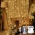 Meonum Curtain Tapestry Backdrop String Lights, Each 13 Strings 6.6 x 5 ft Tapestry Fairy String Light, 8 Modes Window Wall Hanging Light Strings ...