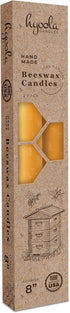 Hyoola 8" Beeswax Taper Candles - 8 Hour Burn Time - Yellow Beeswax Candles - 2 Pack...