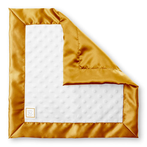 SwaddleDesigns Baby Lovie, Small Security Blanket, Plush Dots with Satin Trim, Gold, 14 x 14 inches (36 x 36 cm)...