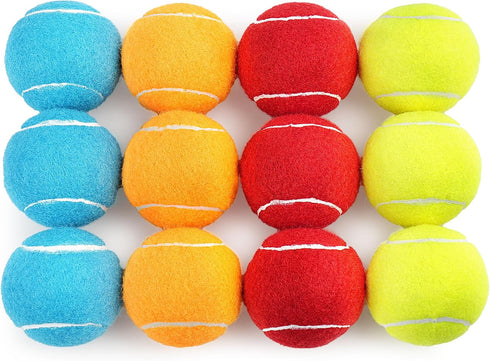 PrimePets Tennis Balls for Dogs, 2.5 Inch, 12 Pack, Squeaky Dog Toy, Interactive Pet Fetch Ball for Medium and Large Dogs, Squeaky Dog Toys (Rando...