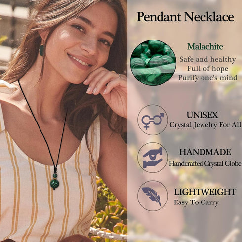 Crystal Necklaces for Women Men, Tigers Eye Amethyst Obsidian Round Necklace for Protection, Crystals and Healing Stones Pendant Jewelry for Spiri...