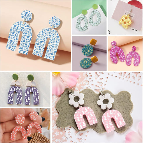 MEMOVAN Christmas Silk Screen Stencils for Polymer Clay 3pcs Reusable Holiday Silk Screen for Polymer Clay Cutters Printing on Clay for Jewelry Ma...