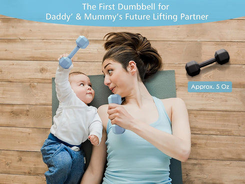 Giftty Baby Dumbbell Toy - Silicone Infant Rattle Teething Toy Teether Toddler Sensory Toy Durable Safe Exercises Workout Weight - Great Gift for ...