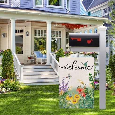 Spring Summer Garden Flags 12x18 Double Sided Welcome Garden Flag Lawn Flags Small Flags For Yard And Garden Outdoor Garden Flag...