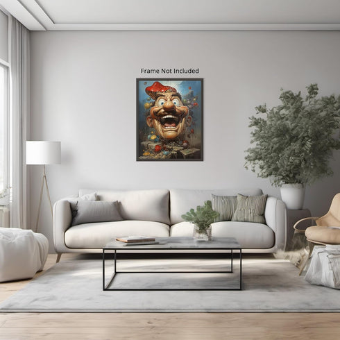 Posterizer 1 pcs-Sinister Mushroom-Filled Mario Head-Abstract & Modern Art-Fantasy & Fiction Art-Gift for gamers-Decor for Game Room or Man Cave- ...
