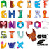 Magnetic Uppercase Letters, 26 Pieces Letter Magnets Educational Learning Tool Alphabet and Animal Recognition for Kids Toddlers 3 4 5 Years Old...