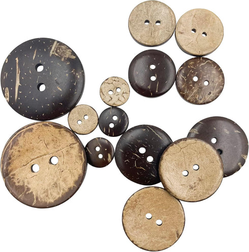 100pcs Natural Coconut Shell 2 Hole Buttons Sewing Accessories Decorative Buttons (23mm) PT2084...