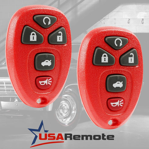 Key Fob Keyless Entry Remote fits Chevy Impala Monte Carlo/Cadillac DTS/Buick Lucerne 2006 2007 2008 2009 2010 2011 2012 2013 (Red), Set of 2...