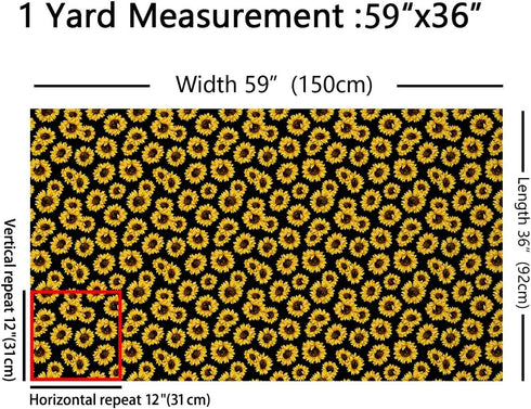 Sunflower Fabric by The Yard 3D Floral Upholstery Fabric Yellow Flowers Indoor Outdoor Fabric Botanical Floral Print Girly Romantic Decorative Fab...
