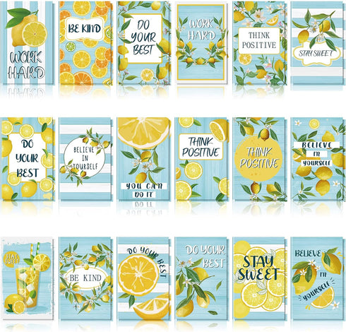Geyee 36 Pieces Mini Notebooks Lemon Pocket Notepads Inspirational Notepads Small Motivational Journal Notebook Lemon Zest Lesson Planner for Offi...