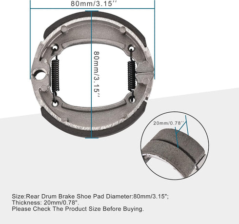 GOOFIT Motorcycle Rear Drum Brake Shoe for 50cc 70cc ATV Engine Based Scooter...