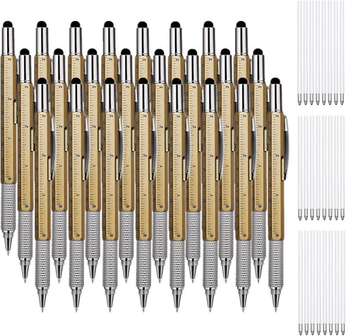 24 Pcs Multitool Pen and 24 Ink Refills for 6 in 1 Multitool Tech Gift Pen Tool Pen Gadget Screwdriver LMX00011 0......