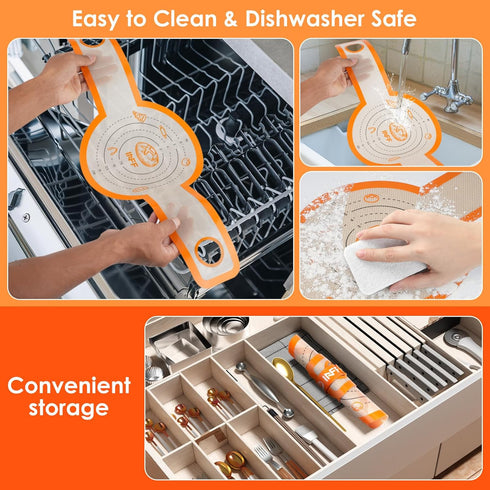 Silicone Bread Sling for Dutch Oven - 2 Pack Baking Mats with Silicone Brush and Storage Band, Non-Stick, Heat-Resistant & Easy to Clean, Reusable...