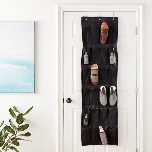 Amazon Basics Over the Door Organizer with 24 Pockets - Black...