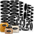 Talented Kitchen 158 Pieces Chalkboard Pantry Stickers - 158 Pieces, White All-Caps on Black, 8.5 x 11 in - Water-Resistant Vinyl Preprinted Label...
