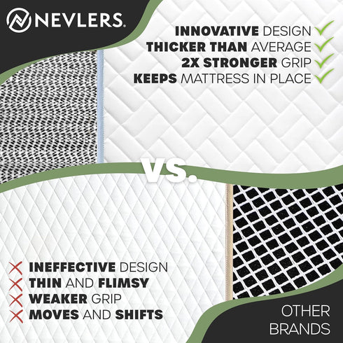 Nevlers 72" x 54" Queen Size Non Slip Mattress Gripper Pad | Open-Weave PVC Foam Non Slip Pad to Keep Bed from Sliding & Movement | Reversible Non...