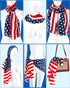 Tarpop 2 Pcs American Flag Patriotic Scarf Chiffon US Flag Scarf Long 4th of July Scarf Flag Shawl Independence Day(Bright Style)...