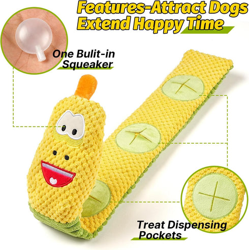 Sedioso Dog Toy Pack for Large Dogs, (3-Pack) Stuffless Dog Toys for Aggressive Chewers, Extra Long Durable Squeaky Dog Toy, Dog Puzzle Toy for Sm...