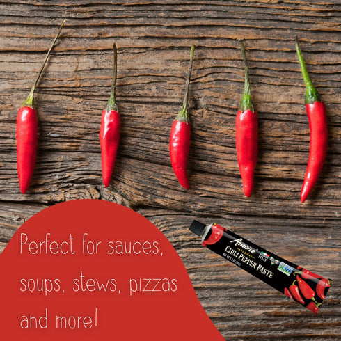 Amore Vegan Chili Pepper Paste In A Tube - Non GMO Certified and Made In Italy (Pack of 1)...