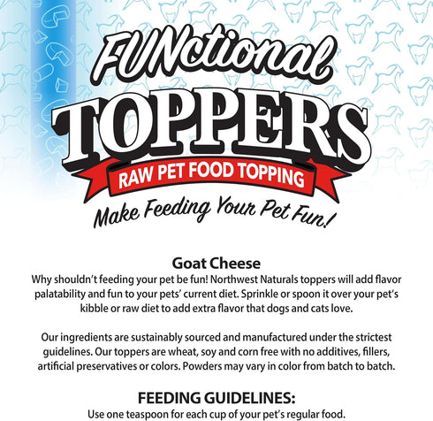 Northwest Naturals Freeze-Dried Goat Cheese Functional Topper - for Dogs & Cats - Healthy, 1 Ingredient, Human Grade Pet Food, All Natural - 4.5 O...