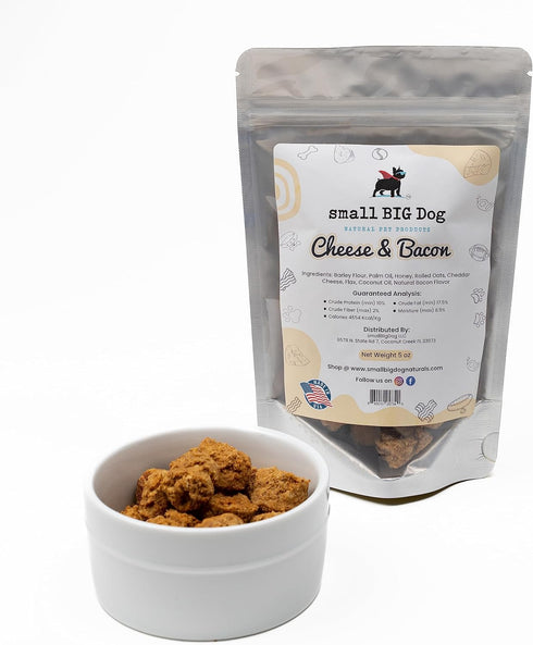 Cheese & Bacon Treats, Soft, 5 oz., Wheat-Free, 100% Natural Ingredients, Delicious, Great for Senior Dogs and Those with Teeth Issues...
