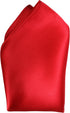 Posh Ruby Red Creamy Satin Silk Handkerchief – 100% Silk - Large 16" Pocket Square...