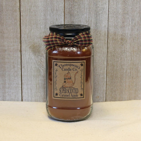 Thompson's Candle Co. 20 OZ Mason Jar Candles- Caramel Apple...