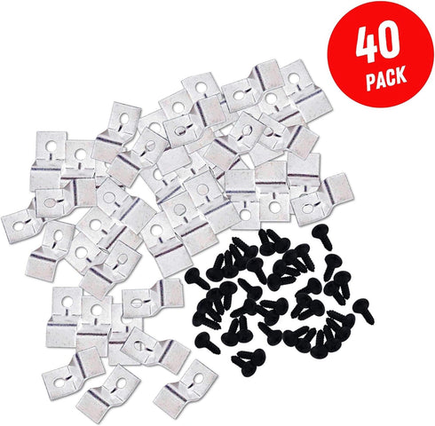 Performore 40 Pack Z Table Top Fasteners with Screws, Heavy Duty Z Table Top Fasteners Solid Steel with Black Screws...