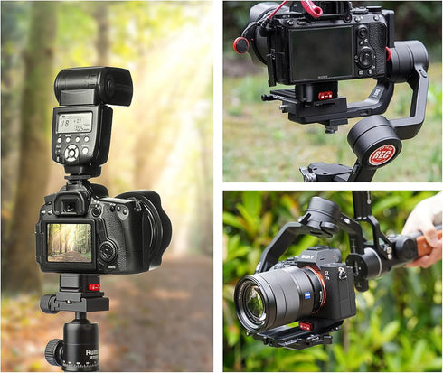 Quick Release Plate, Camera Tripod Mount Arca Swiss QR Plate Fast Claw Clamp Compatible with Canon Sony Nikon Pentax DSLR/SLR/Zhiyun/Feiyu/DJI/Moz...