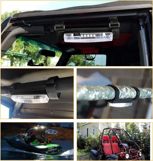 Universal Roll Bar LED Dome Light Utility Interior Courtesy Work UTV Dome Light Wraparound Roll Cage LED Lights Mount for Truck, ATV, UTV, RZR, Of...