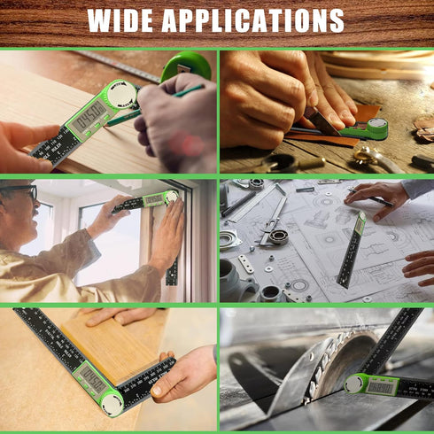 Digital Angle Finder Protractor, 2-in-1 Digital Miter Saw Protractor, 7 Inch/200mm ABS Angle Ruler, High Accuracy Miter Angle Measuring Tool for W...