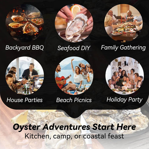 Oyster Knife,Oyster Shucking Kit, Oyster Shucking Knife With Comfort Wood-handle,Sturdy And Sharpness Oyster Knives,Oyster Shucker With 5 leve Pro...