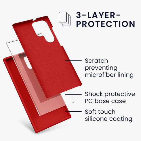 kwmobile Case Compatible with Samsung Galaxy S22 Ultra Case - TPU Silicone Phone Cover with Soft Finish - Classic Red...