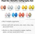 Jacquard Pearl Ex Pigment Powder Metallic Calligraphy Set 3 Gram Jars for Epoxy Resin, Watercolors, Calligraphy Ink & Clay...