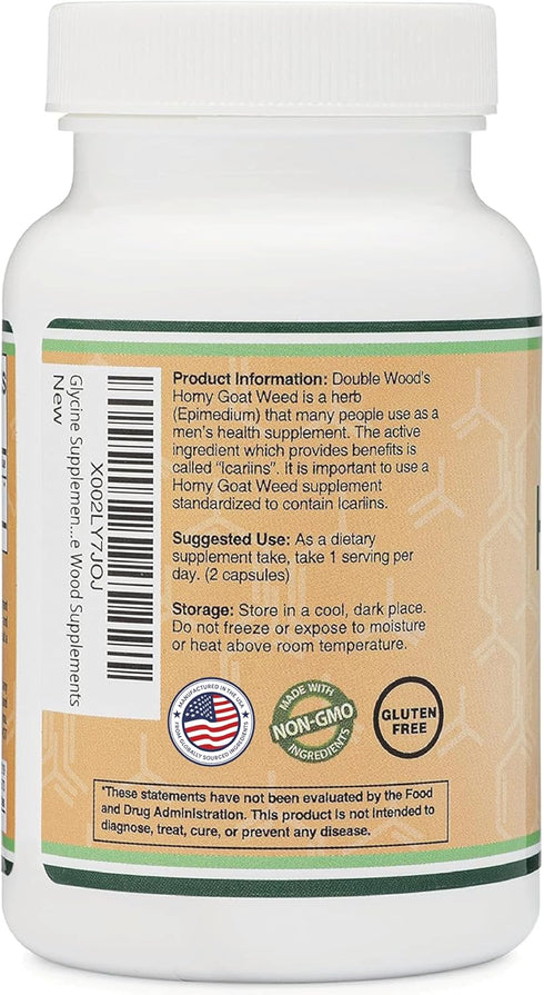 Horny Goat Weed for Men and Women - No Fillers (Max Strength Epimedium Std. to 20% Icariins) 1,000mg per Serving, 90 Capsules (Male Enhancing Supp...