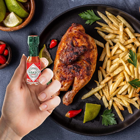 Mini Tabasco Hot Sauce Keychain - Includes 3 Mini Hot Sauce Bottles (.35oz) With Travel Hot Sauce Key Chain - Red Tabasco Hot Sauce - Tabasco To G...