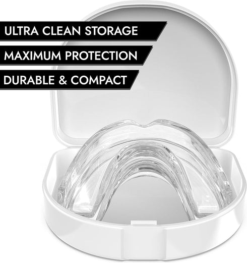 Small Mouth Guard for Women – 2 Sizes, Custom Fit, Non-Bulky, Moldable – (4) Mouth Guards for Teeth Grinding & Case – Comfortable Mouthguard, Dent...